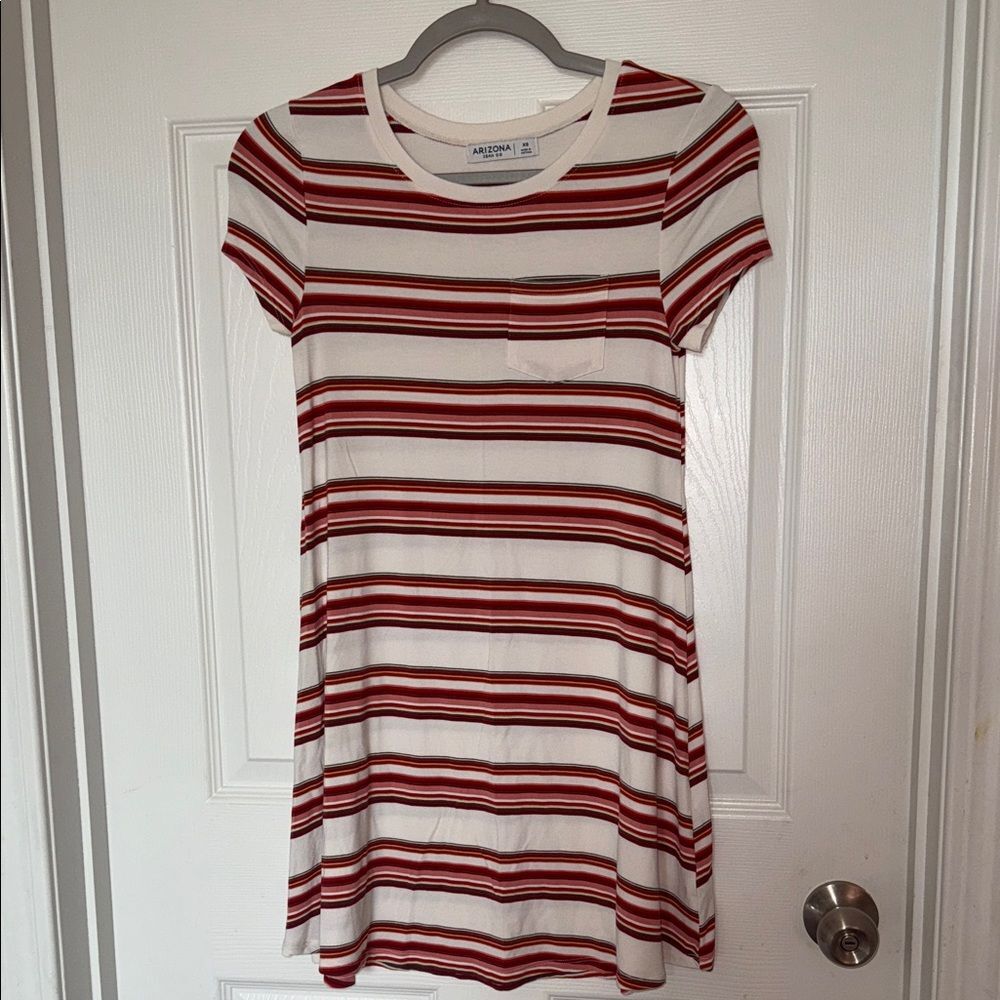 Arizona Jean Company Striped Mini Dress Xs with pocket EUC